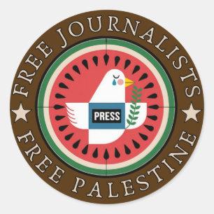 Sticker Rond Journalistes libres Libérez la Palestine