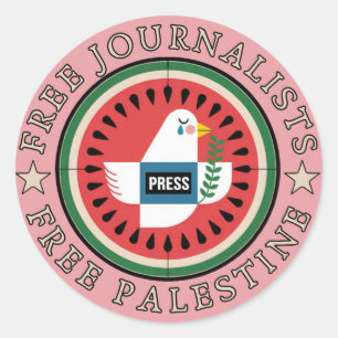 Sticker Rond Journalistes libres Libérez la Palestine