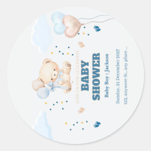 STICKER ROND JOURNÉE BABY SHOWER PERSONNALISÉE 