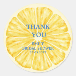 Sticker Rond Journée de fruits d'agrumes d'été Shower nuptial a