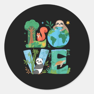 Sticker Rond Journée de la Terre Planète 2025 Anniversaire Envi