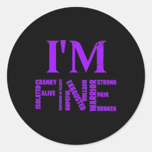 Sticker Rond Journée de sensibilisation à la fibromyalgie Fibro