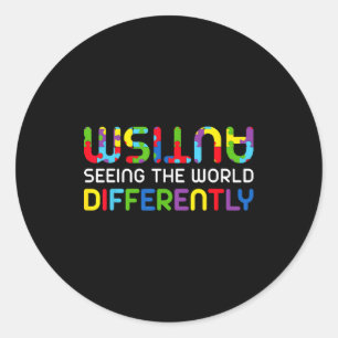 Sticker Rond Journée de sensibilisation à l'autisme Monde autis