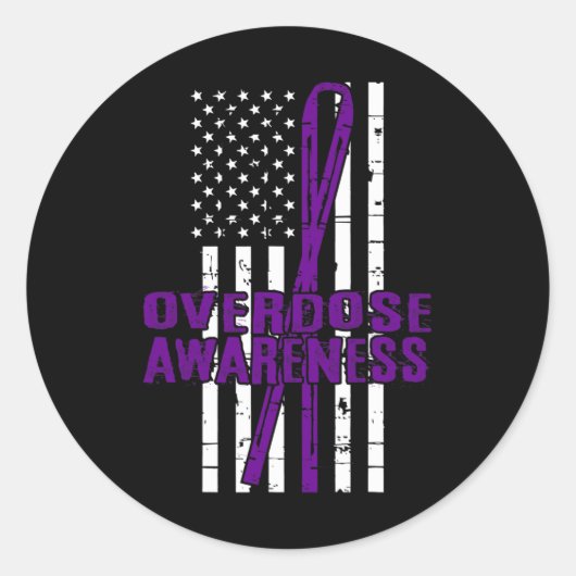 Sticker Rond Journée de sensibilisation aux surdoses Famille co (Devant)