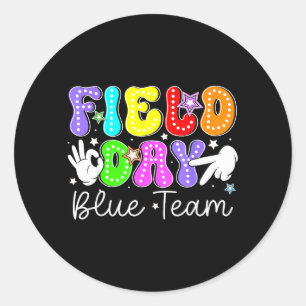 Sticker Rond Journee de terrain equipe bleue que les jeux comme