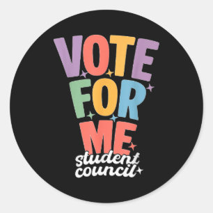 Sticker Rond Journée d'élection amusante à l'école Votez pour m
