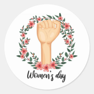 Sticker Rond journée des femmes autocollantes