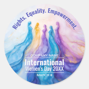 Sticker Rond Journée des femmes de l'aquarelle Abstraite