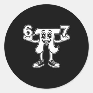Sticker Rond Journée drôle 3.14 symbole 67 mème blague mathémat