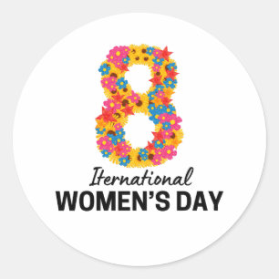STICKER ROND JOURNÉE INTERNATIONALE DE LA FEMME