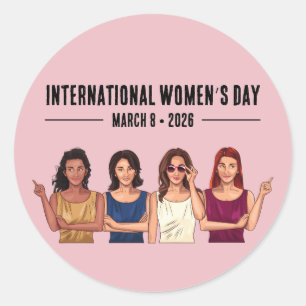 Sticker Rond Journée internationale de la femme