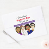 Sticker Rond Journée internationale de la femme 8 mars (Enveloppe)