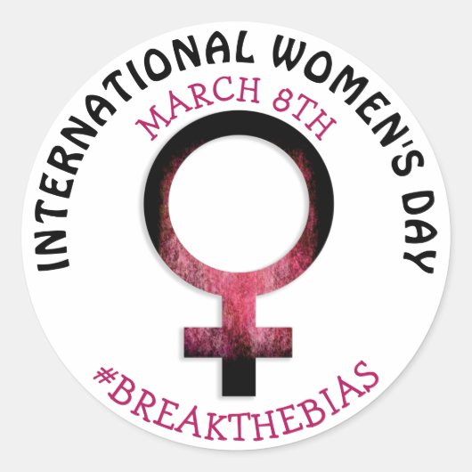 Sticker Rond Journée internationale de la femme | 8 mars (Devant)