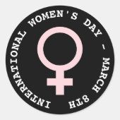Sticker Rond Journée internationale de la femme - 8 mars (Devant)