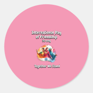 Sticker Rond Journée internationale de l'amitié.