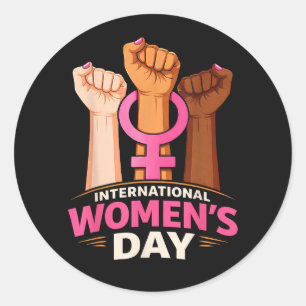 Sticker Rond Journée internationale des femmes 8 mars