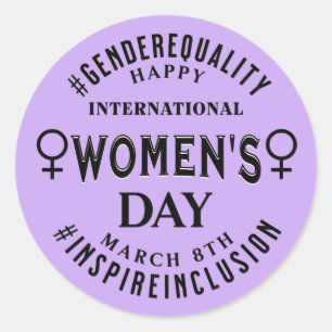 Sticker Rond Journée internationale des femmes 8 mars