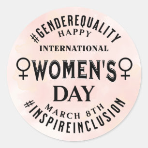 Sticker Rond Journée internationale des femmes 8 mars