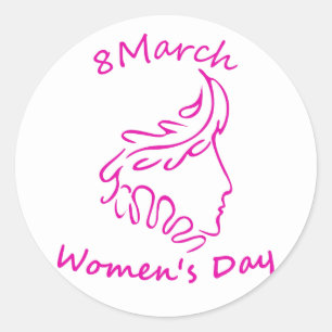 Sticker Rond Journée internationale des femmes 8 mars
