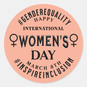 Sticker Rond Journée internationale des femmes   8 mars