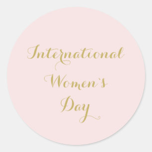 Sticker Rond Journée internationale des femmes Rose doré