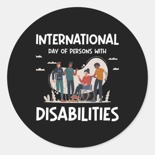 Sticker Rond Journée Internationale Des Personnes Handicapées (Devant)