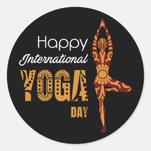 Sticker Rond Journée internationale du yoga (Devant)