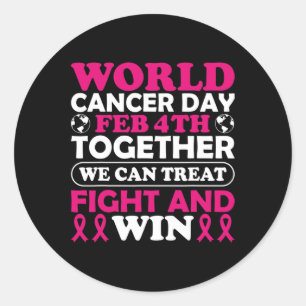 Sticker Rond Journée Mondiale contre le Cancer 4 Février Ensemb
