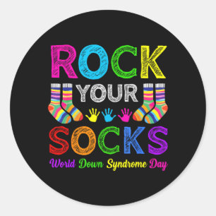 Sticker Rond Journée mondiale de la trisomie 21 Rock Socks Sens