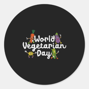 Sticker Rond Journée Mondiale des Végétaux Plante Basé Je Mange