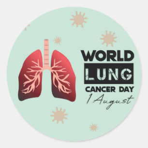 Sticker Rond Journée mondiale du cancer du poumon 1er août
