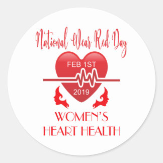 STICKER ROND JOURNÉE NATIONALE DE LA PORTE ROUGE POUR LA SANTÉ