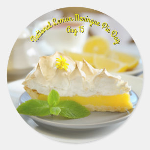 Sticker Rond Journée nationale de la tarte au citron meringue