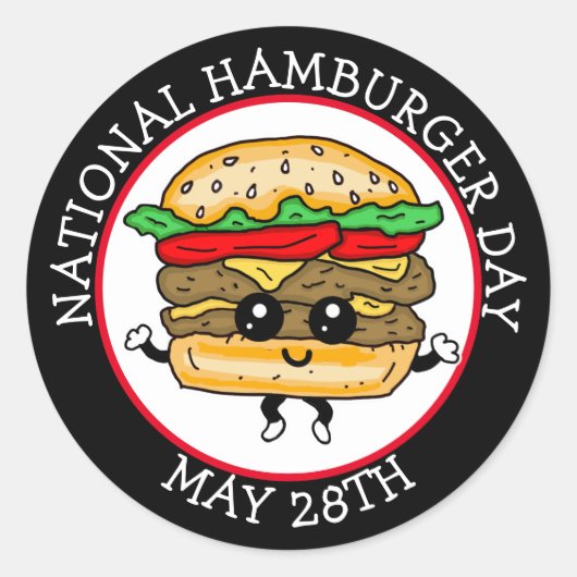 Sticker Rond Journée nationale du hamburger 28 mai (Devant)