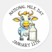 Sticker Rond Journée nationale du lait 11 janvier (Devant)