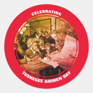 STICKER ROND JOURNÉE PERSONNALISÉE DES TUSKEGEE AIRMEN