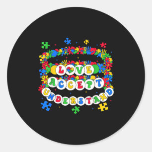 Sticker Rond Journee puzzle de sensibilisation a l'autisme comp