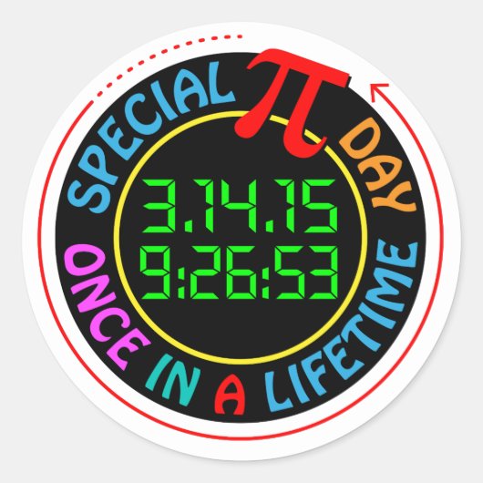 Sticker Rond Journée spéciale Pi 2015 (Devant)