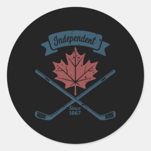 Sticker Rond Journée vintage du Canada - Indépendante depuis 18