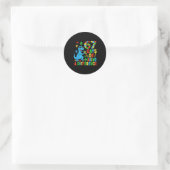Sticker Rond Journées de différence Dinosaur Autism Enseignant (Sac)