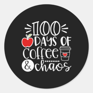 Sticker Rond Jours De Café Chaos Professeur Heureux 100 Jours D