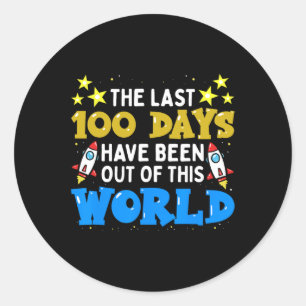 Sticker Rond Jours De Garçons Scolaires Astronaut Espace Extéri