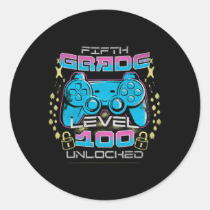 Sticker Rond Jours De L'École 5E Niveau Déverrouillé Jeu Vidéo