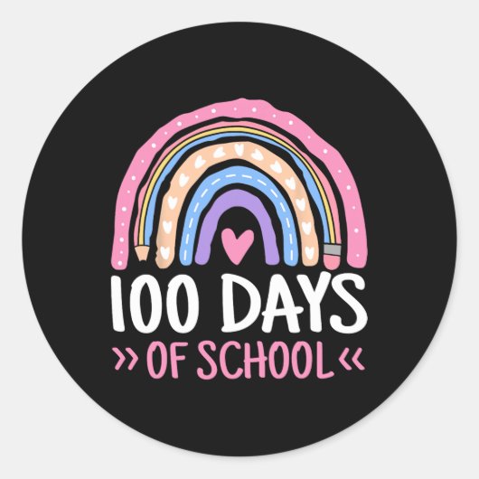 Sticker Rond Jours De L'Enseignant Enfants 100e Jour De L'École (Devant)