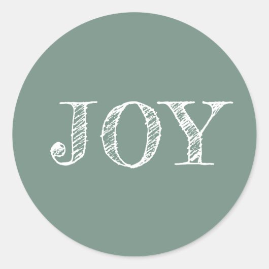Sticker Rond Jours de Noël moderne Joie Dusty Green (Devant)