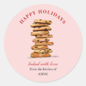 Sticker Rond Jours de vacances aquarelle Chocolat puce cookie (Devant)