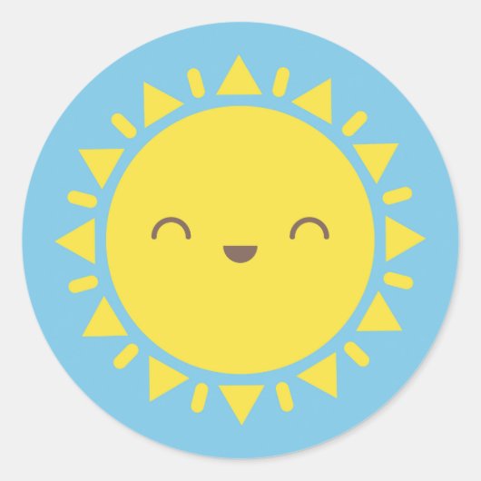 Sticker Rond Jours ensoleillés de Kawaii (Devant)