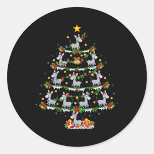 Sticker Rond Jours fériés Éclairage Père Noël Donkey Christmas