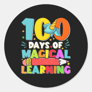Sticker Rond Jours Magique Apprentissage Enfants Costume 100e J