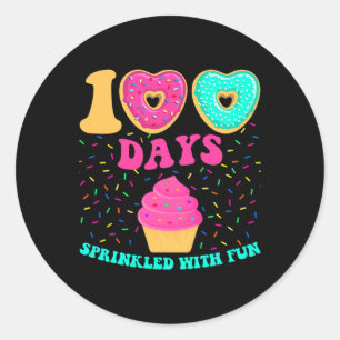 Sticker Rond Jours Saupoudrés Avec Fun Cupcake 100e Jour École
